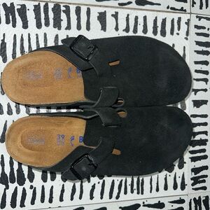 Birkenstock Black Suede Clogs